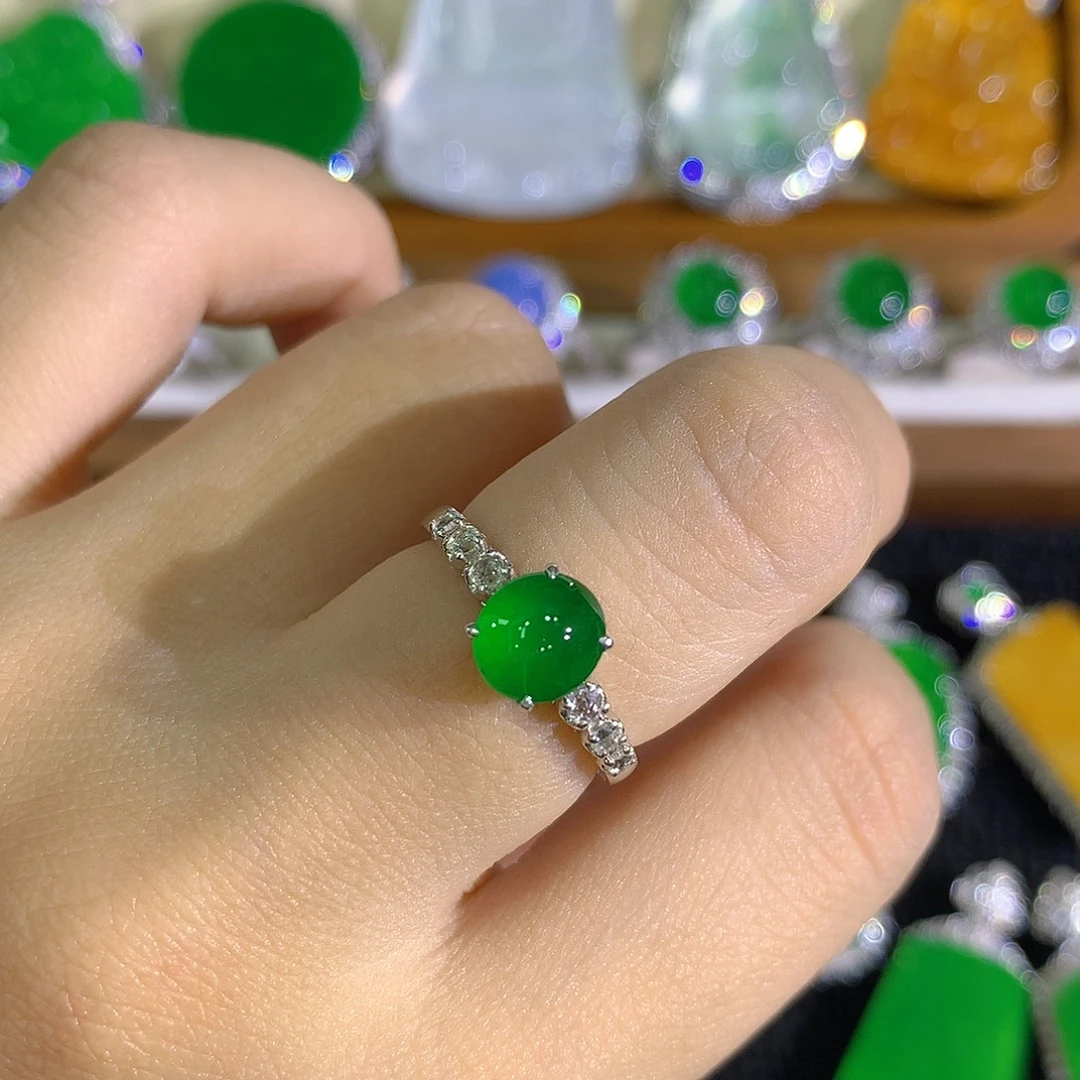 招***我翡翠18K金镶嵌戒指分单