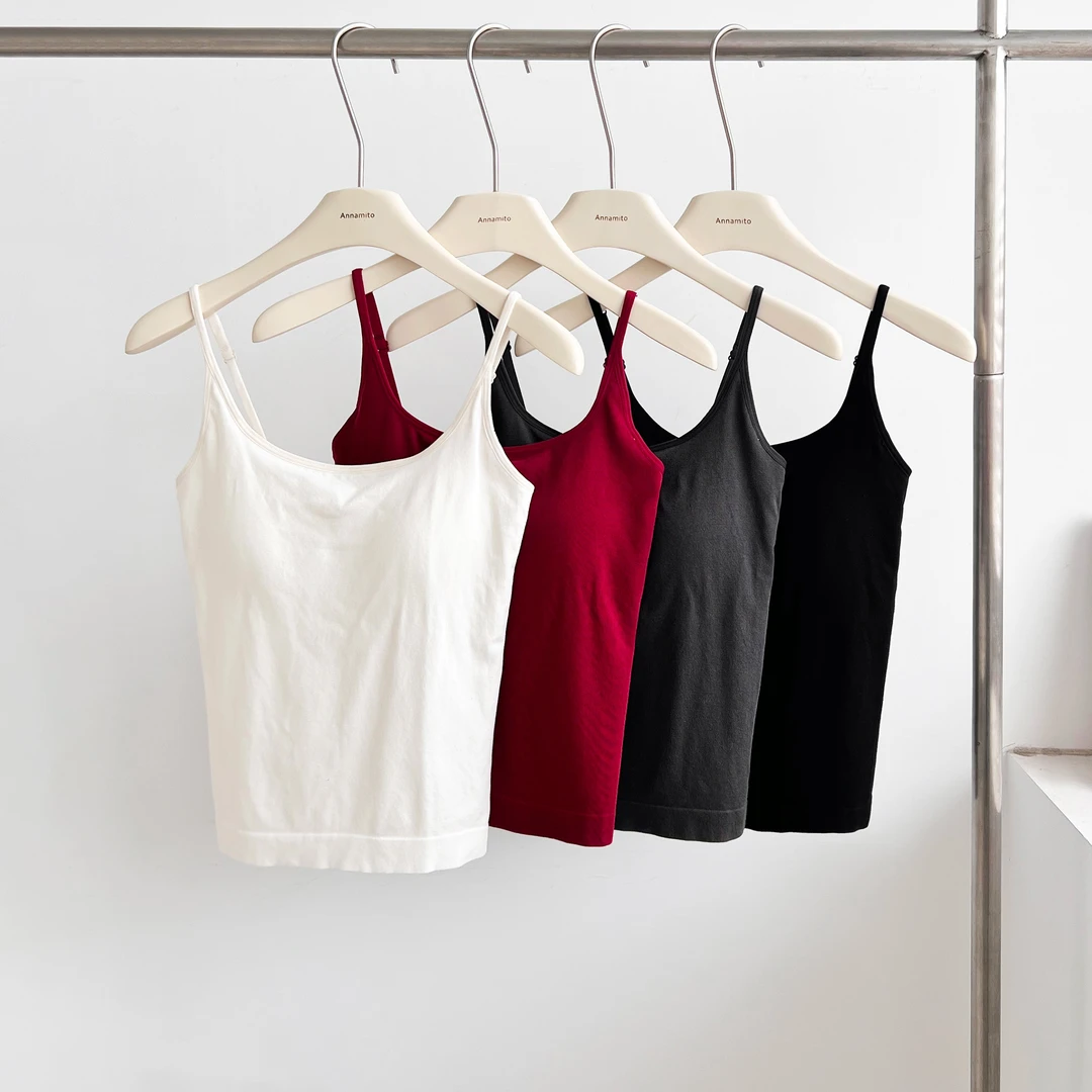 【飞总专属】裸氨羊毛绒自发热蚕丝固定杯美背背心H8055