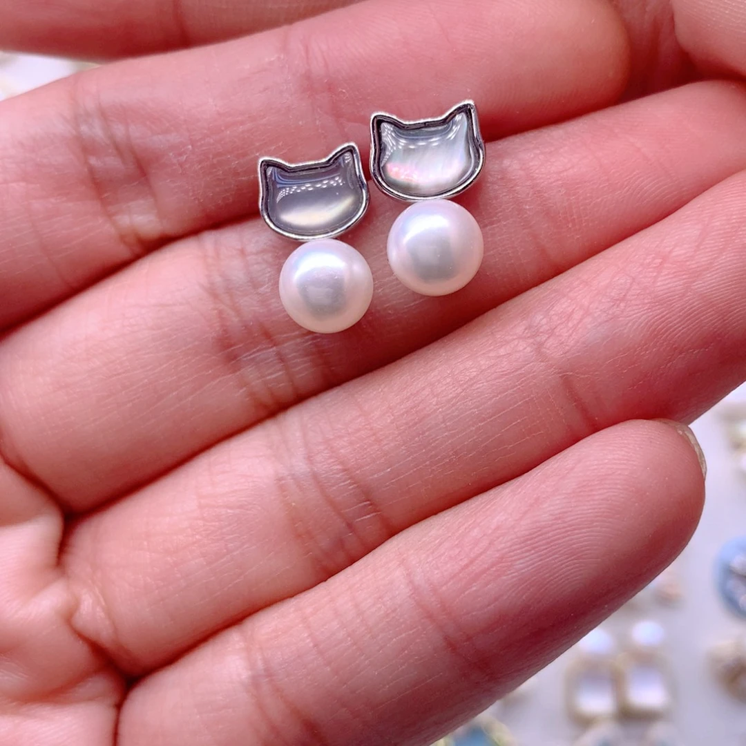 淡水珍珠耳饰合金