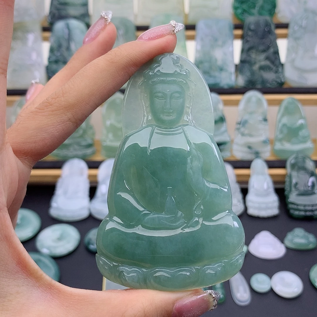 死***道翡翠未镶嵌颈饰观音