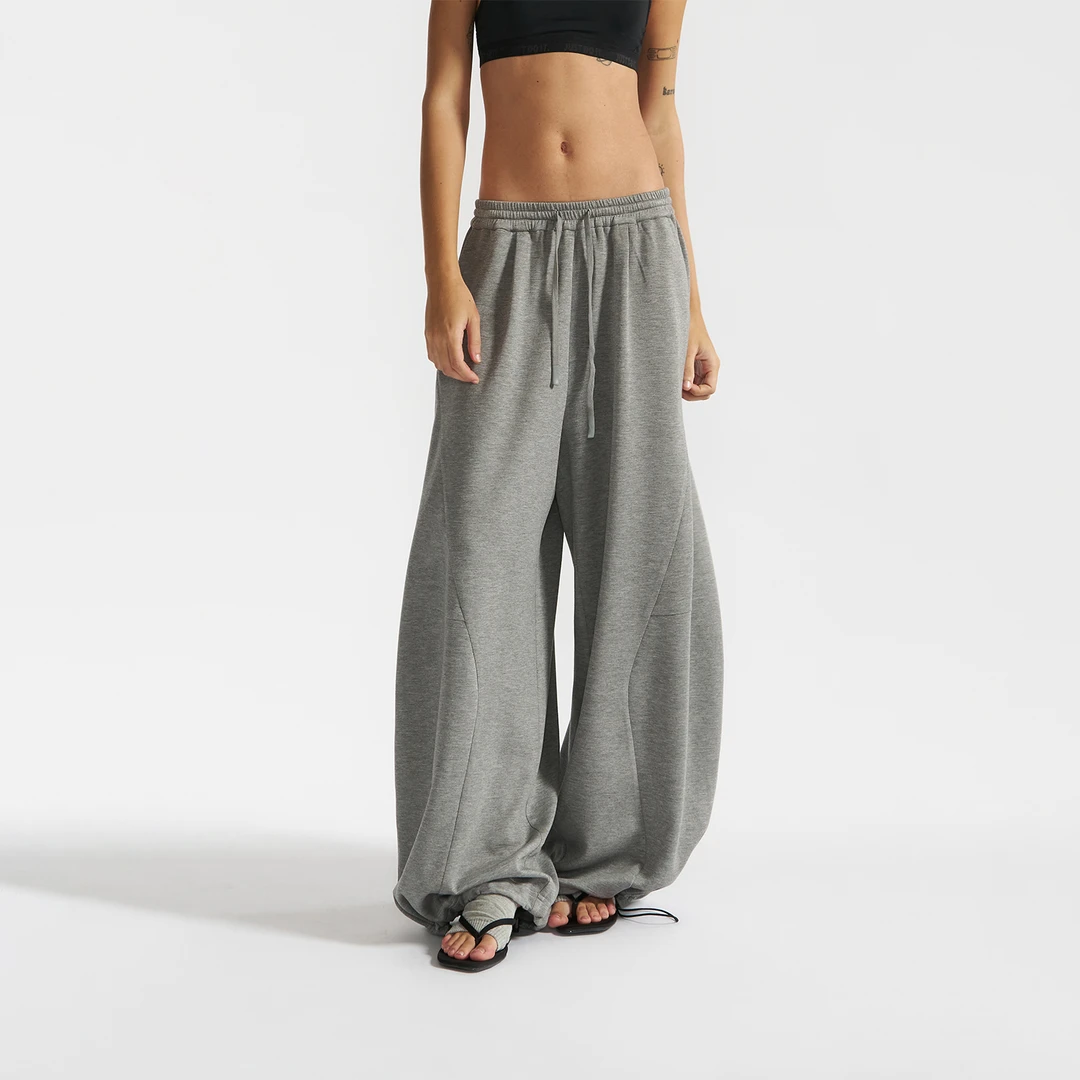 PMW 李瑶同款慵懒阔腿裤百搭休闲经典廓型透气松弛感宽松抽绳卫裤