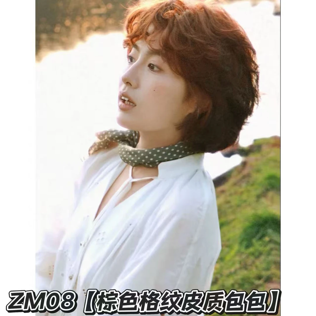 铜合金项链  ZM08【棕色格纹皮质包包】