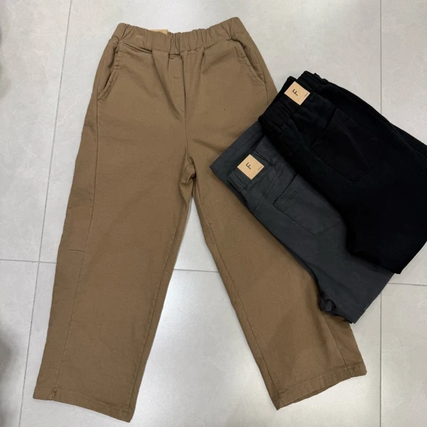 东大门正品 F冬款加绒直筒布裤（不支持退货）