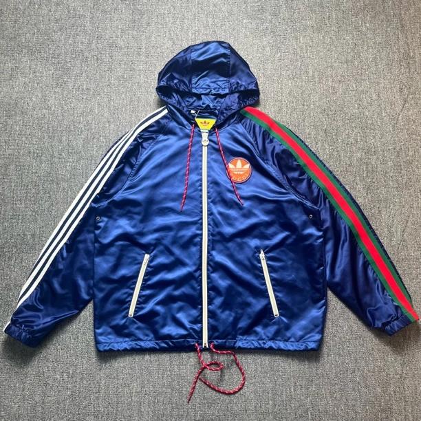 99新 GUCCI/古驰 Gucci adidas联名拉链尼龙外套/50码/99新/12294