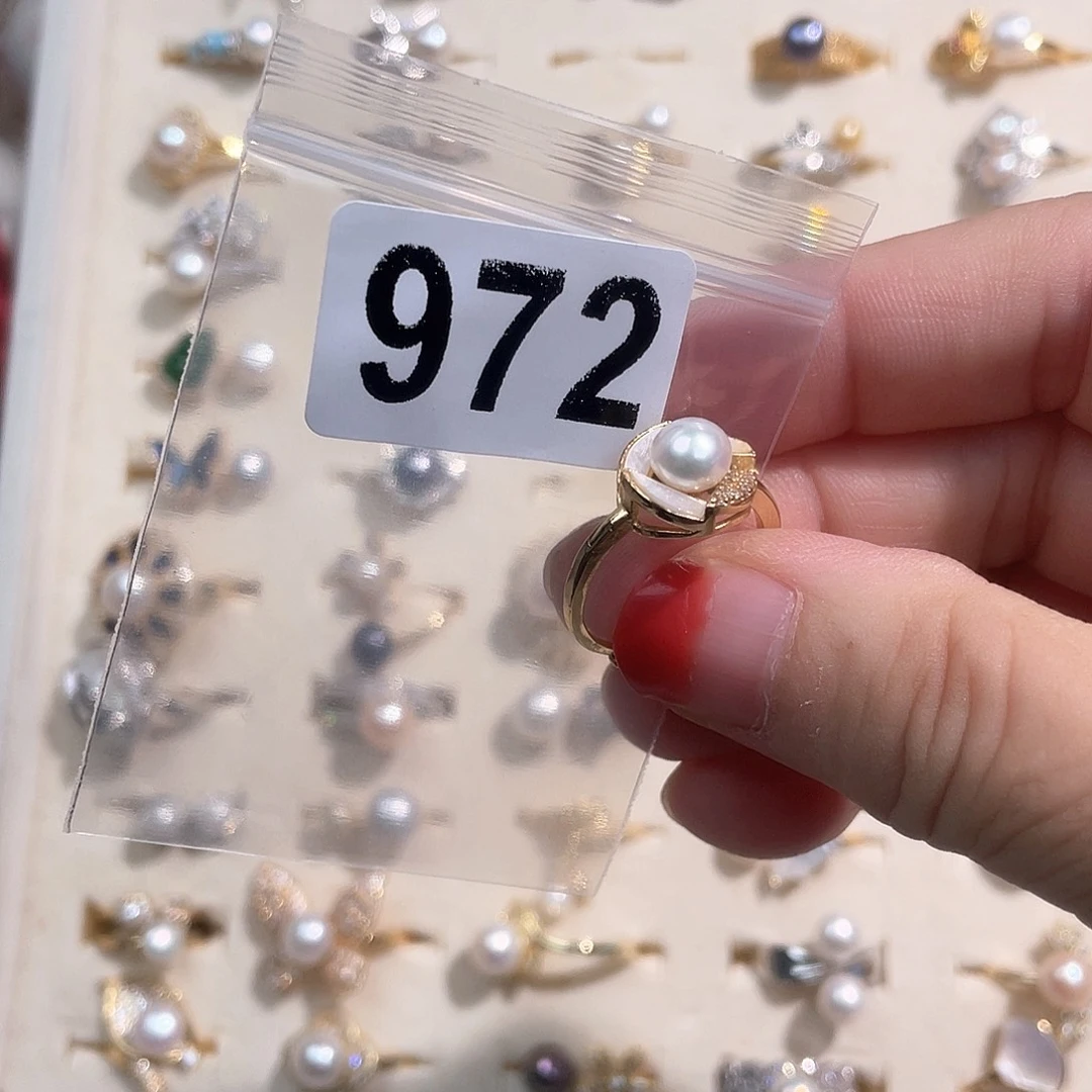 合金淡水珍珠耳饰红**十