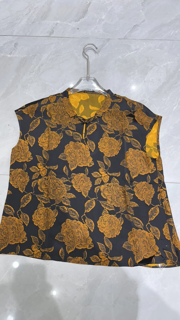 3273咖色提花洋气显瘦小衫