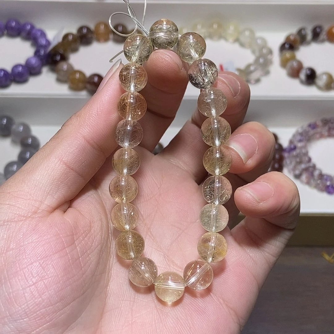 水晶手链未镶嵌金发晶9.8