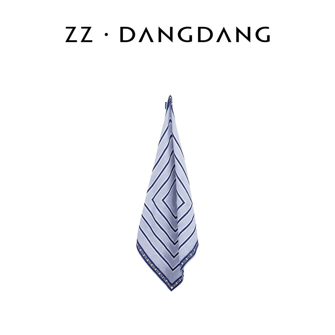 ZZ·DANGDANG羊毛亲肤女轻职风条纹字母方巾轻奢时尚休闲24125127