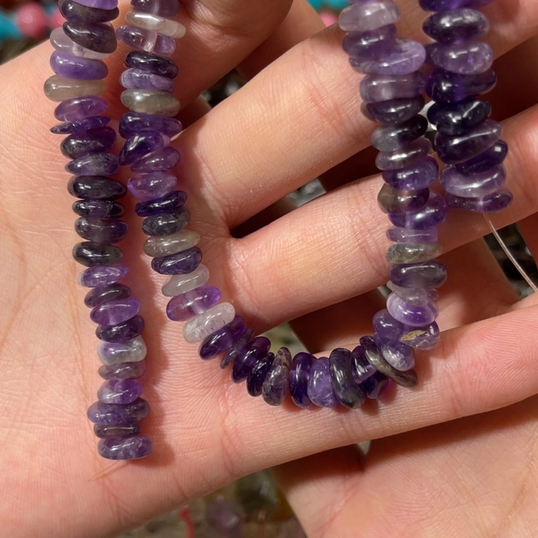 银S925镶嵌烟晶手链紫水晶卡10碎石