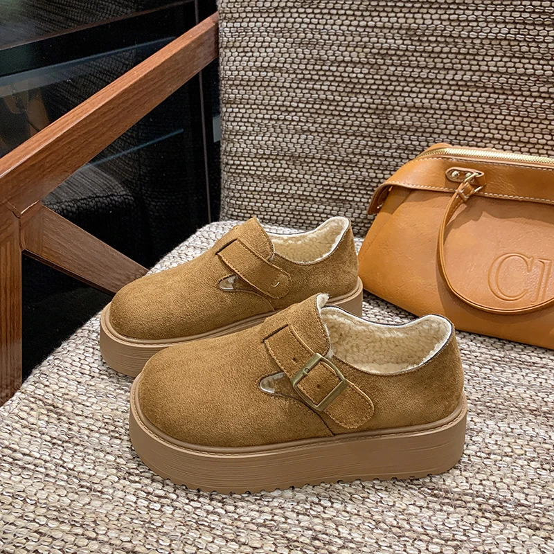 A901-1包跟4cm厚底松糕一脚蹬女时尚乐福鞋全包博肯鞋