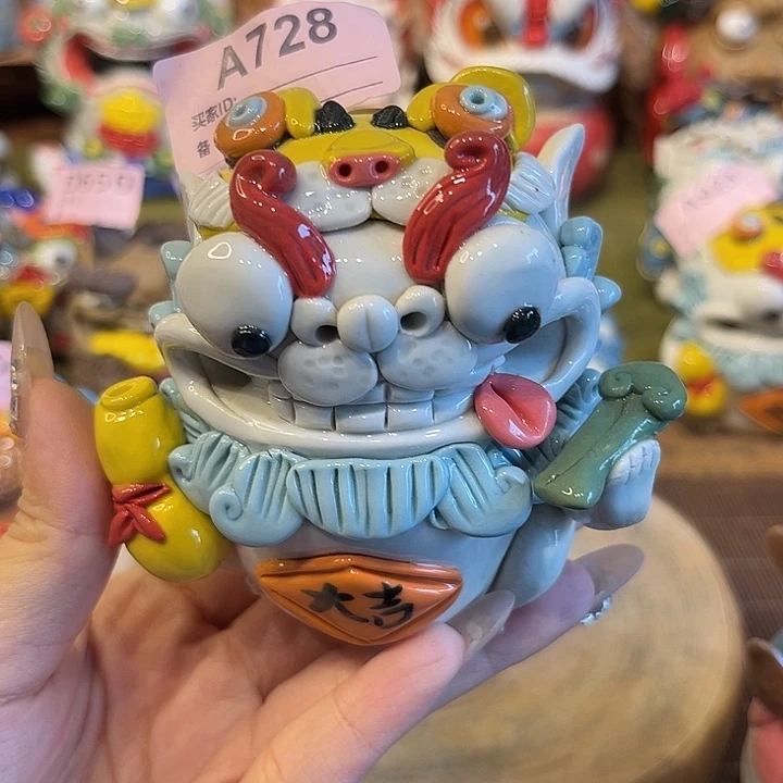 泥塑?***白纯手工陶瓷摆件