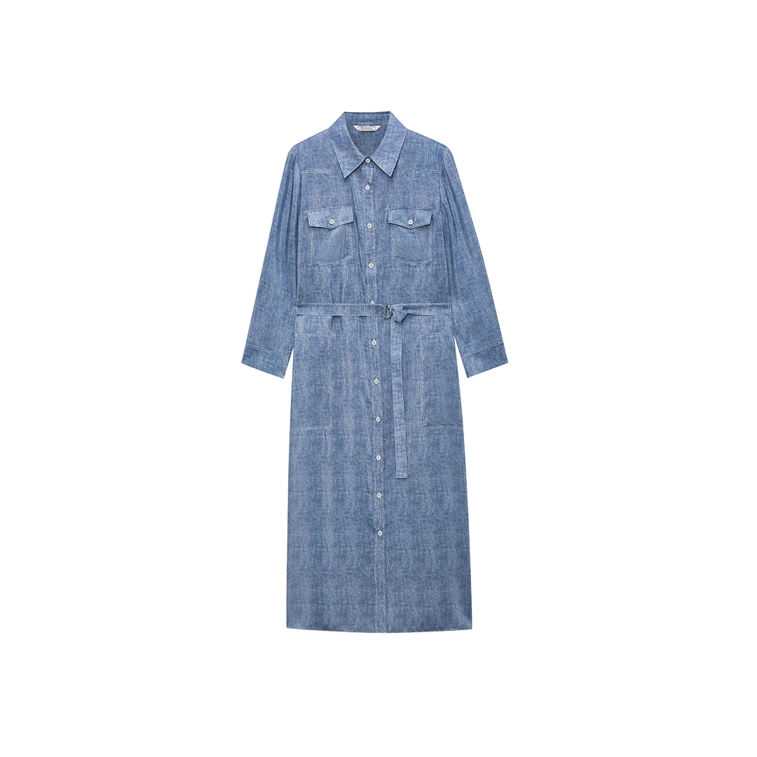 Bouthentique高级长袖牛仔连衣裙224241D1S15