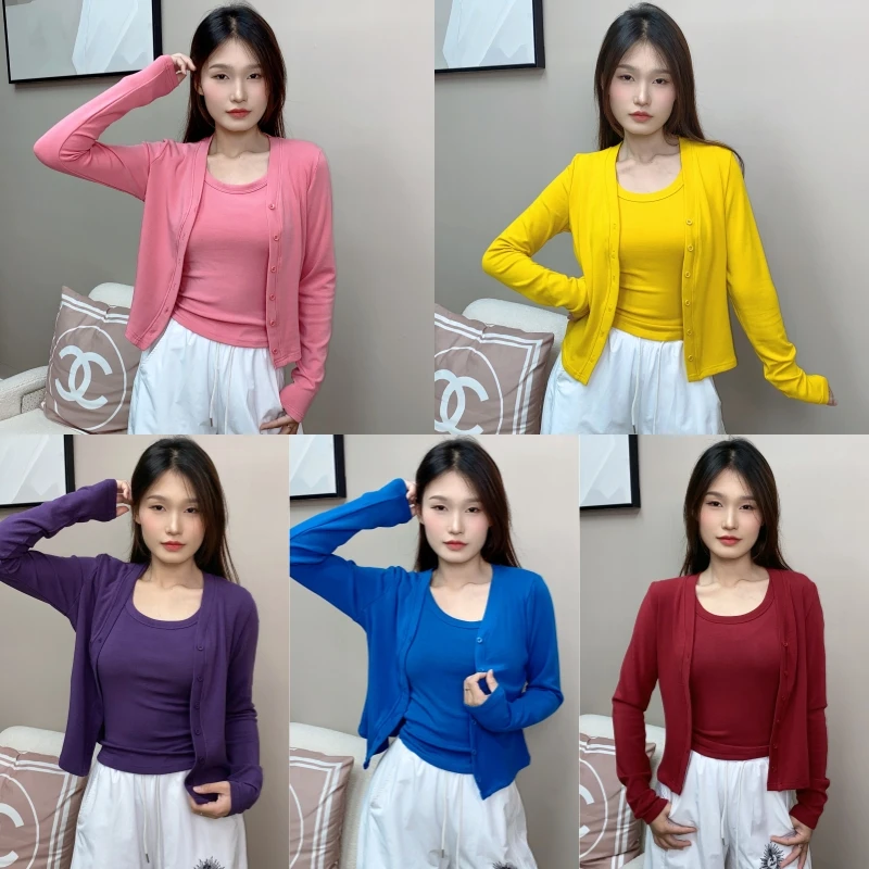 【纤伽】早秋新款高密棉慵懒风开衫长袖短外套广场舞曳步舞跳舞衣服