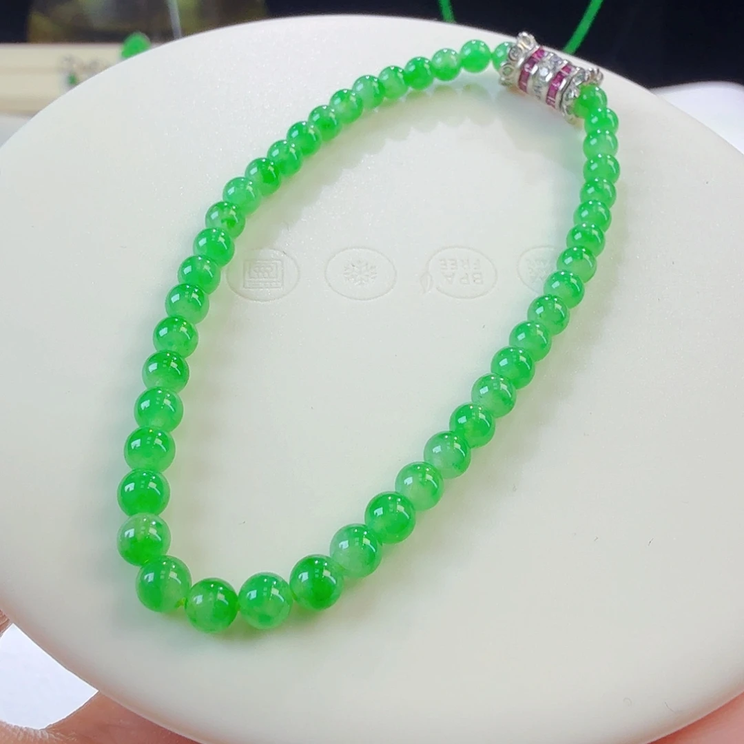 翡翠散珠小米珠串