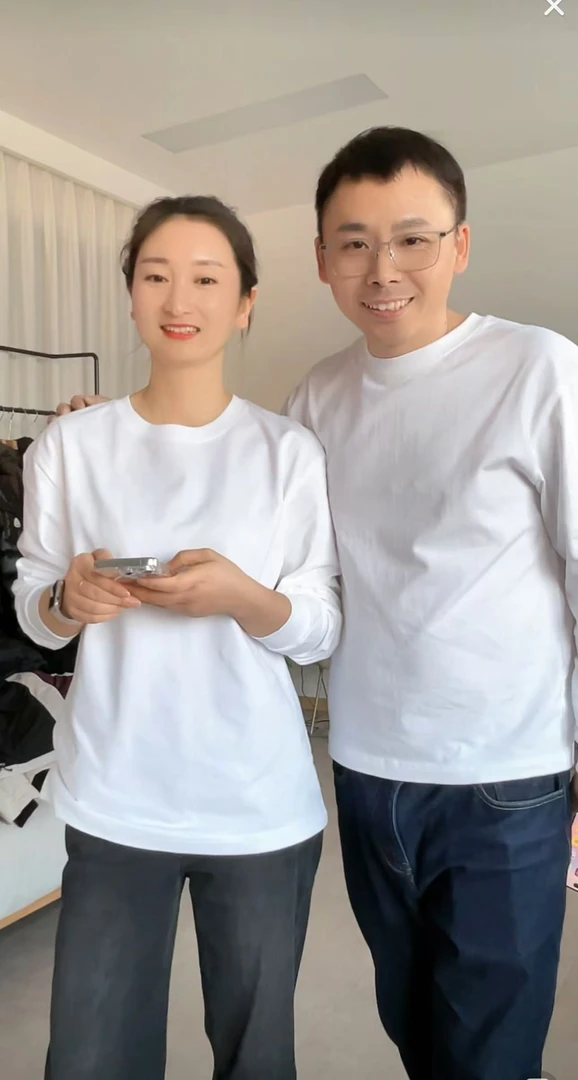 （2件）100%棉 男女同款 打底衫 长袖白T恤 螺纹袖口