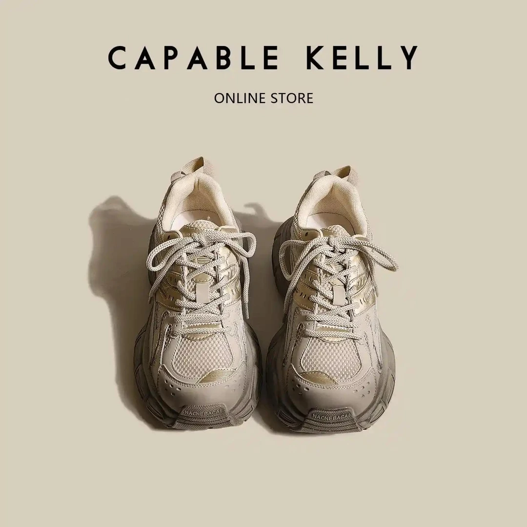 香港&PVKB美式鞋子女士复古老爹鞋JXLM-JX3300厚底轻便透气运动休