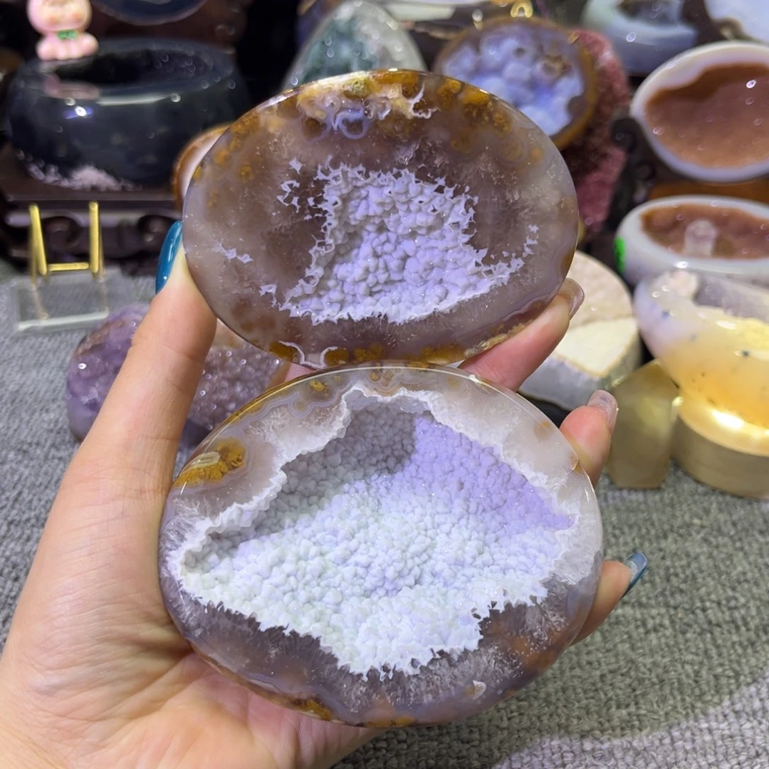 紫晶未镶嵌摆件软糖雪景盆