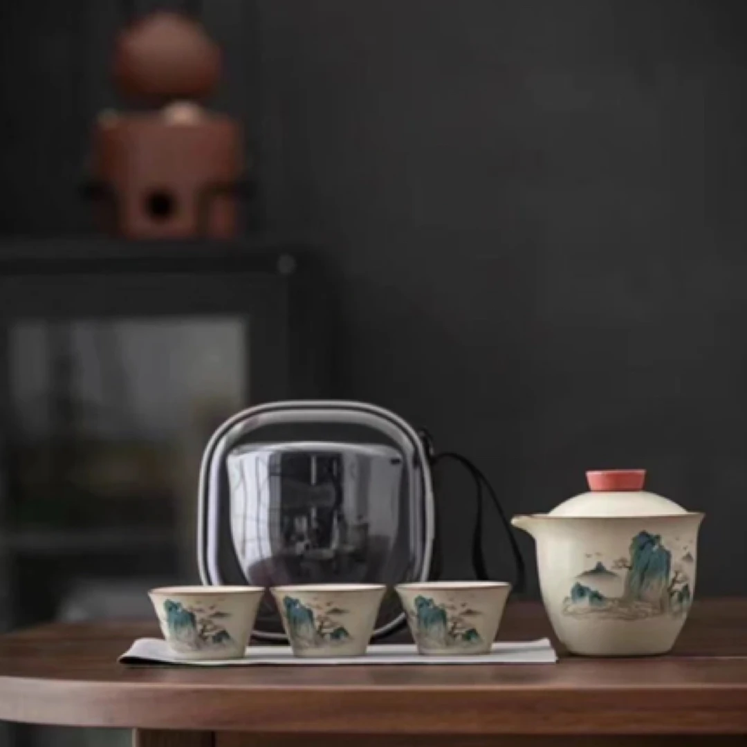 【闪购链接】黄汝松鹤旅行套 一壶三杯—103