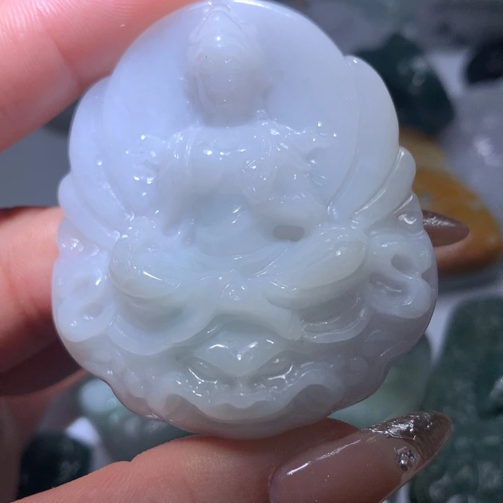 翡翠未镶嵌颈饰保真天然A货翡翠