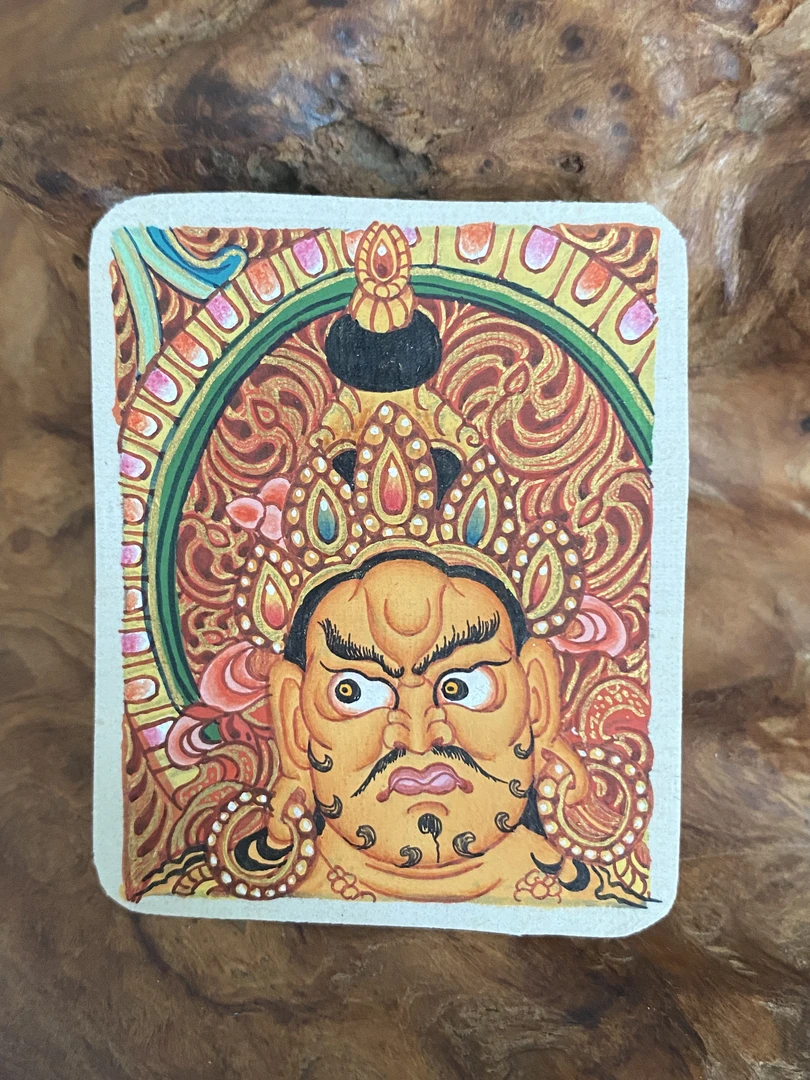 黄财神唐卡 手绘 吊坠十二生肖挂牌