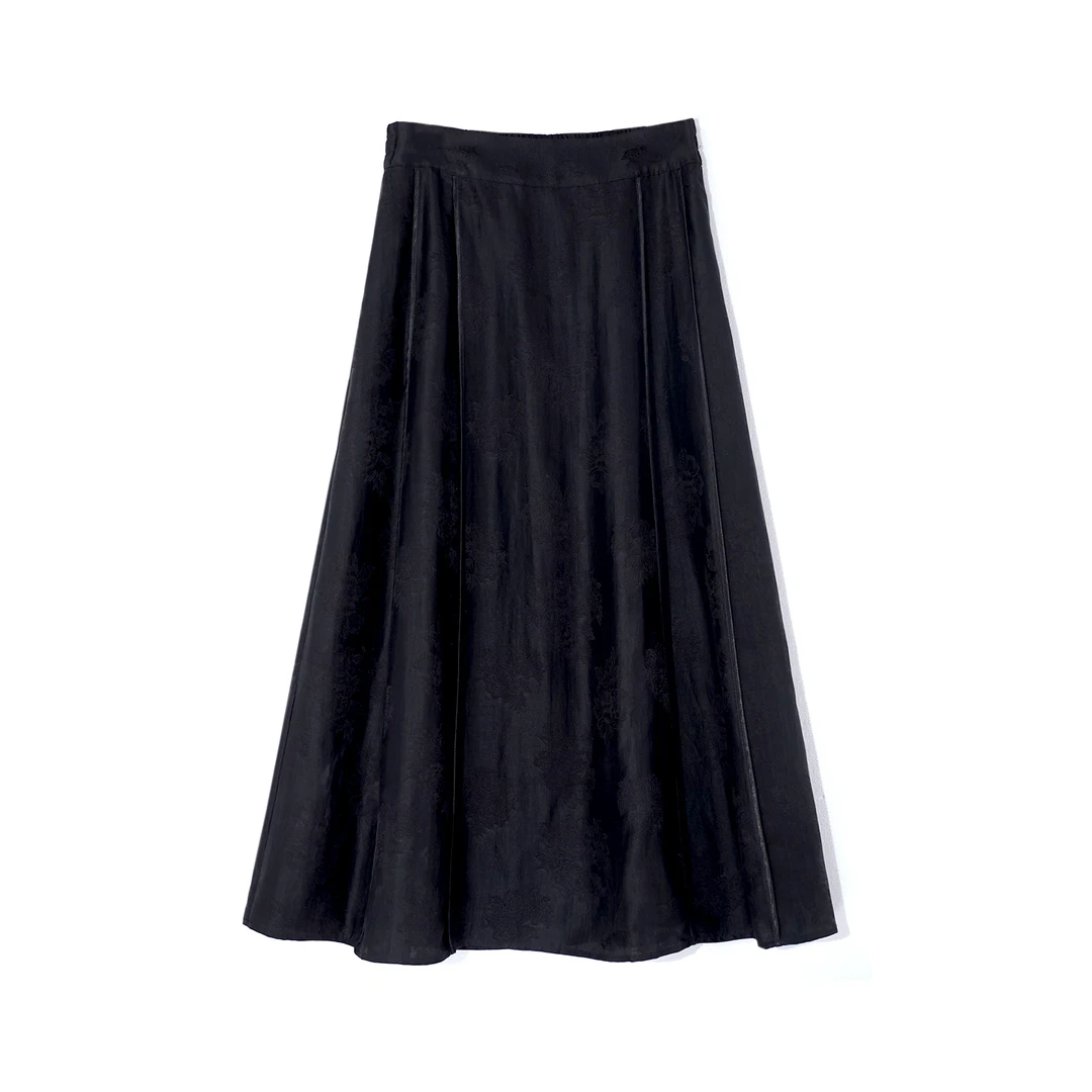 2025春夏季气质休闲百搭提花半身裙香云纱桑蚕丝半裙BC2530502