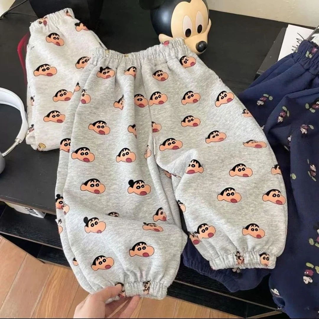 2025春秋新款束脚宝宝裤子韩版中大童卡通百搭休闲运动儿童卫裤