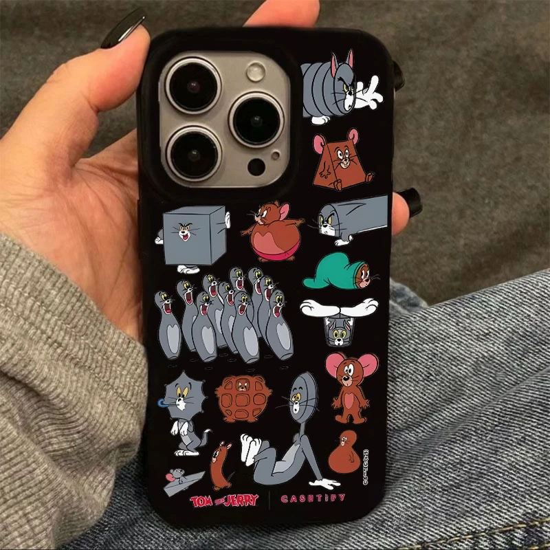 奥菲顿搞怪猫和老鼠适用苹果16果冻手机壳华为P70vivo小米15oppo