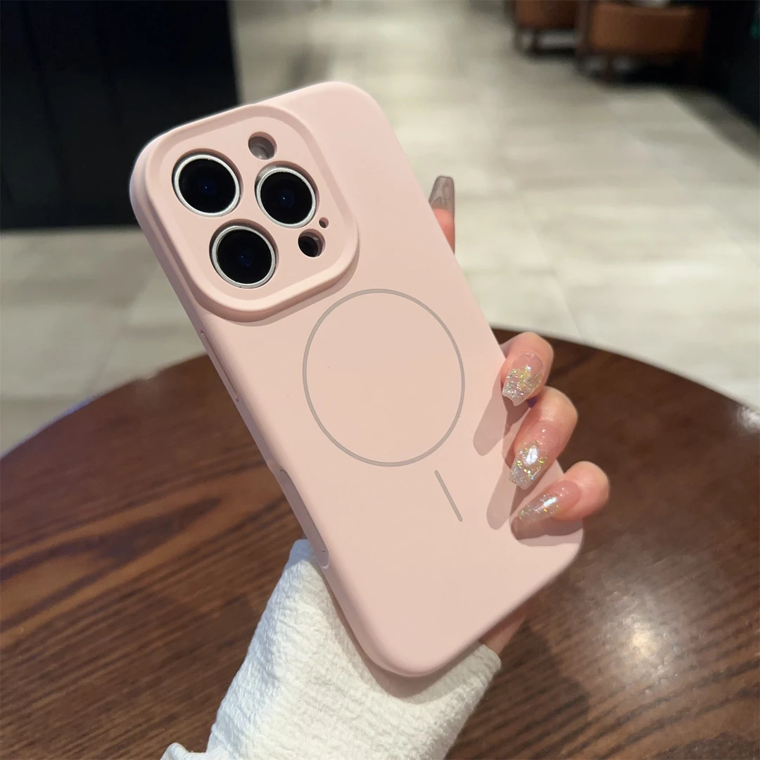 适用苹果16pro手机壳液态硅胶磁吸全包相机按键全包一体简约纯色