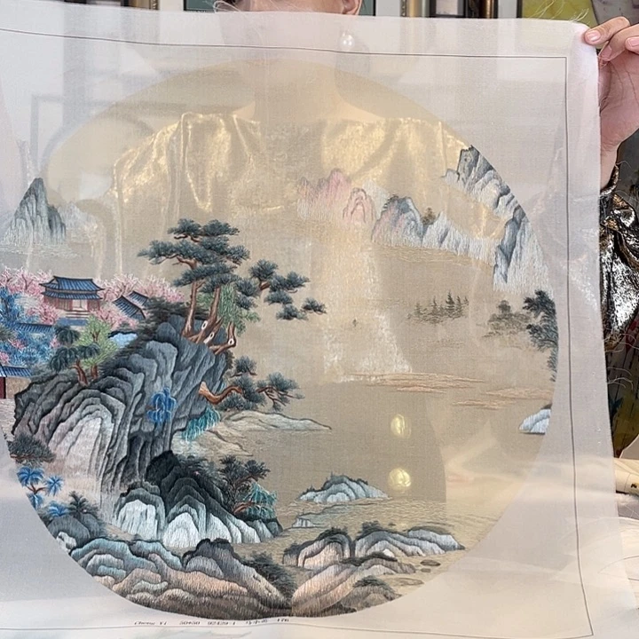 有机玻璃苏绣绣片手工