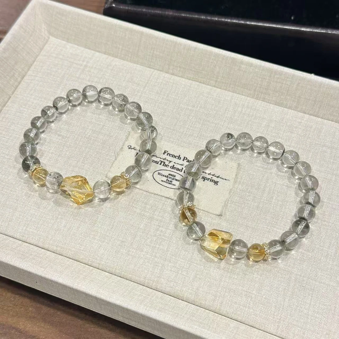 S376 8mm绿幽灵➕黄水原创设计手串