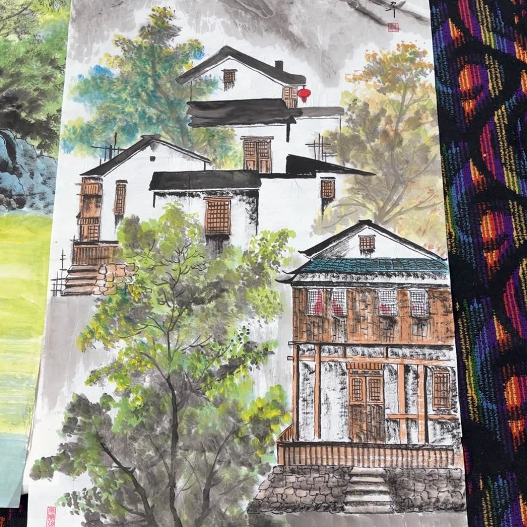 国画金*朱庆平四尺山水朱打包