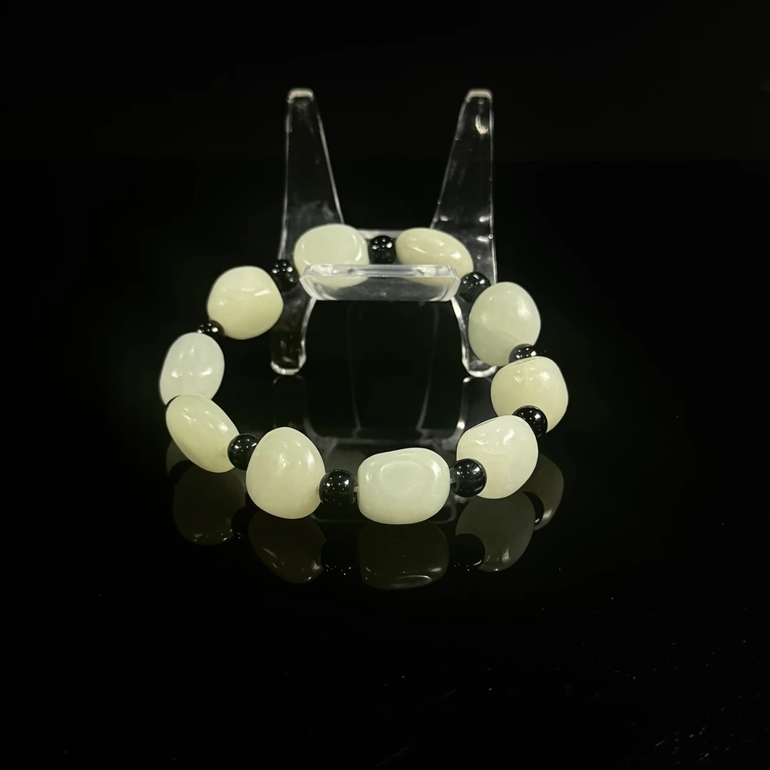 和田白玉手串10籽