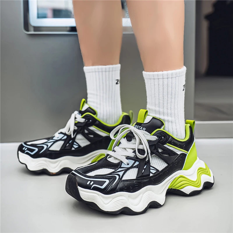 男鞋2025新款夏季潮牌高级感百搭运动休闲鞋跑步厚底增高老爹潮鞋