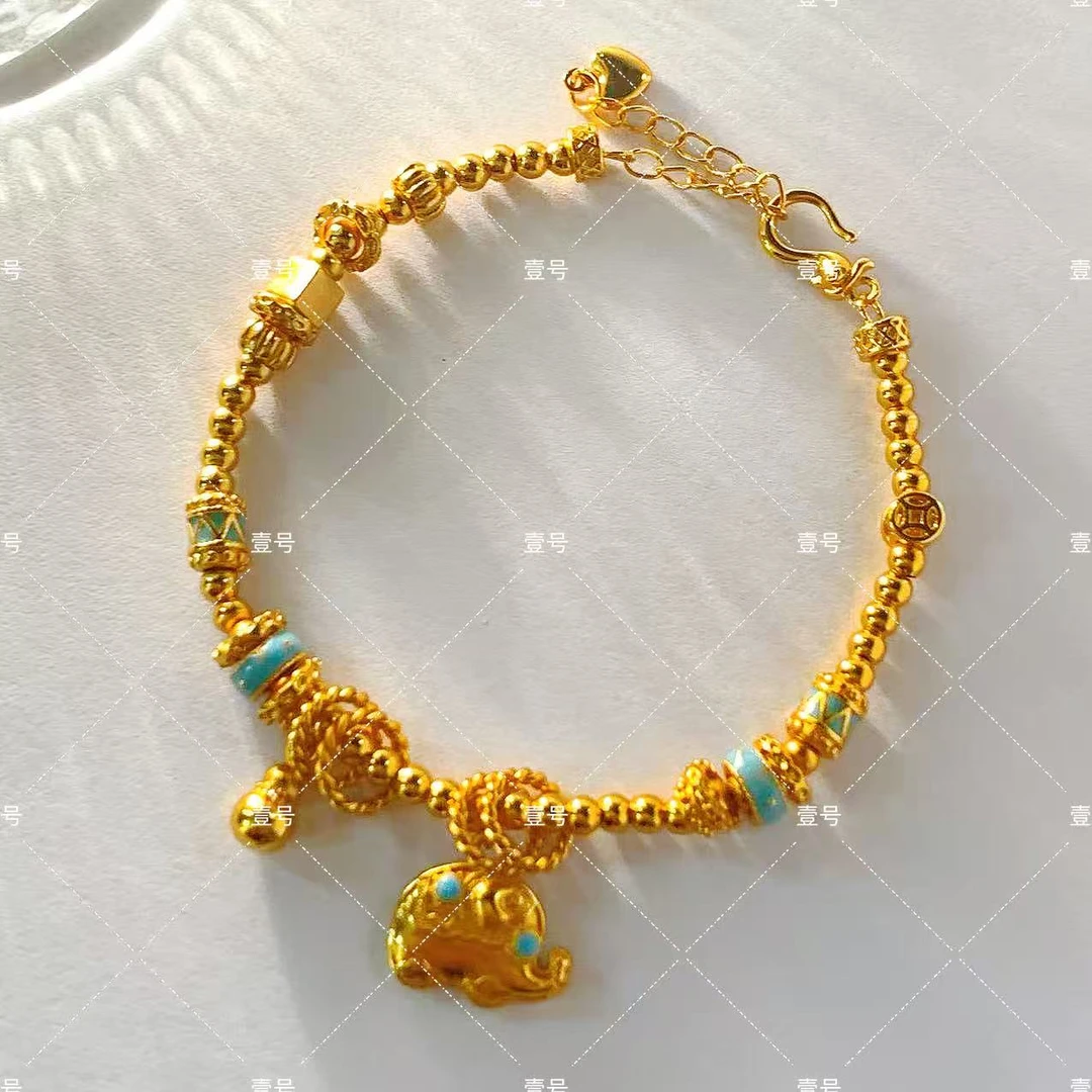 合金手链 【壹号】金铺轻奢高定手链饰品新中式烧蓝素款时尚小象