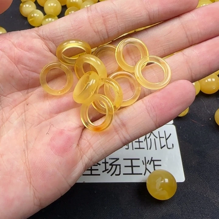 未镶嵌琥珀裸石天然跑环卡10内径