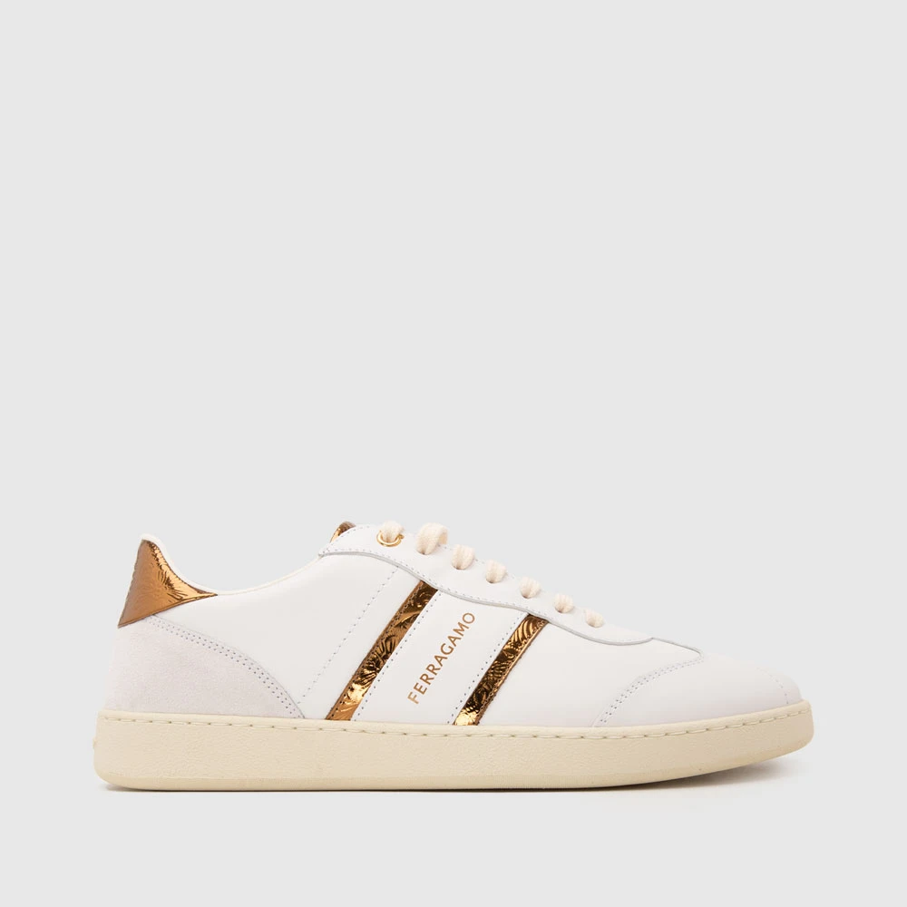 FERRAGAMO菲拉格慕logo牛皮拼接运动休闲鞋板鞋766322