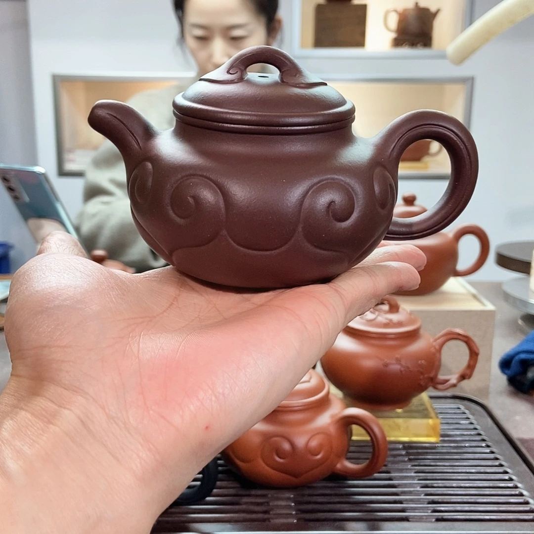 紫砂茶壶紫泥如意250cc