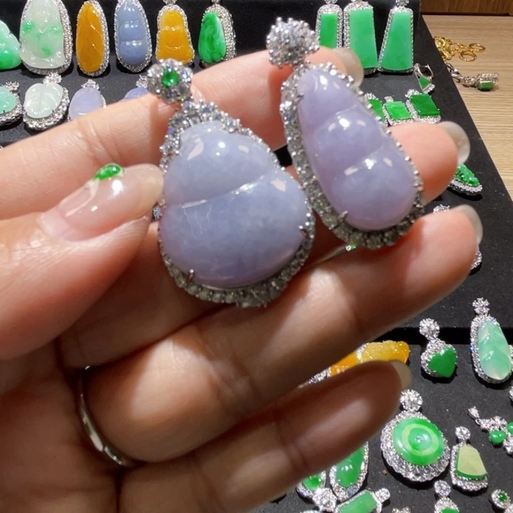 随***…翡翠银S925镶嵌颈饰