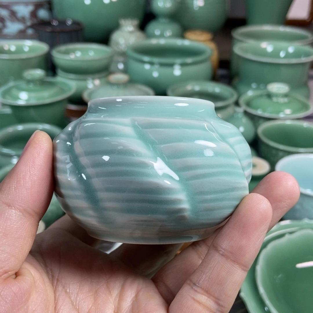 龙泉青瓷瓷器小水盂大*子