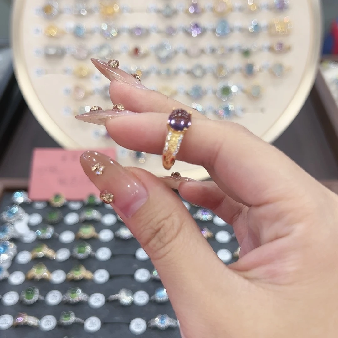 蛇纹石玉戒指银S925镶嵌ぼ***ん