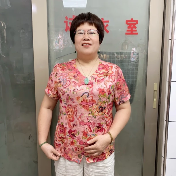 复古轻薄弹力中老年妈妈夏季短袖显瘦短T