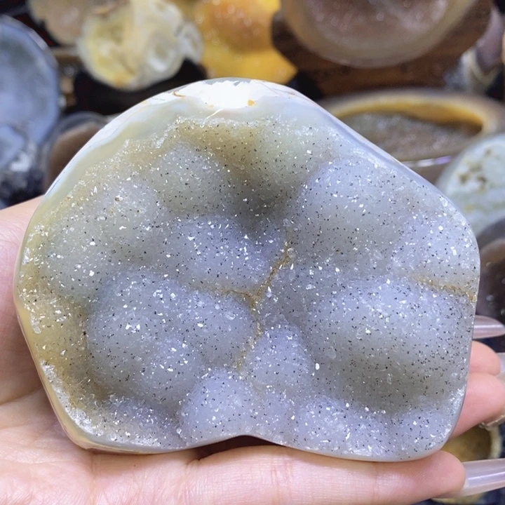 未镶嵌珠宝半成品紫晶彩啵啵摆件