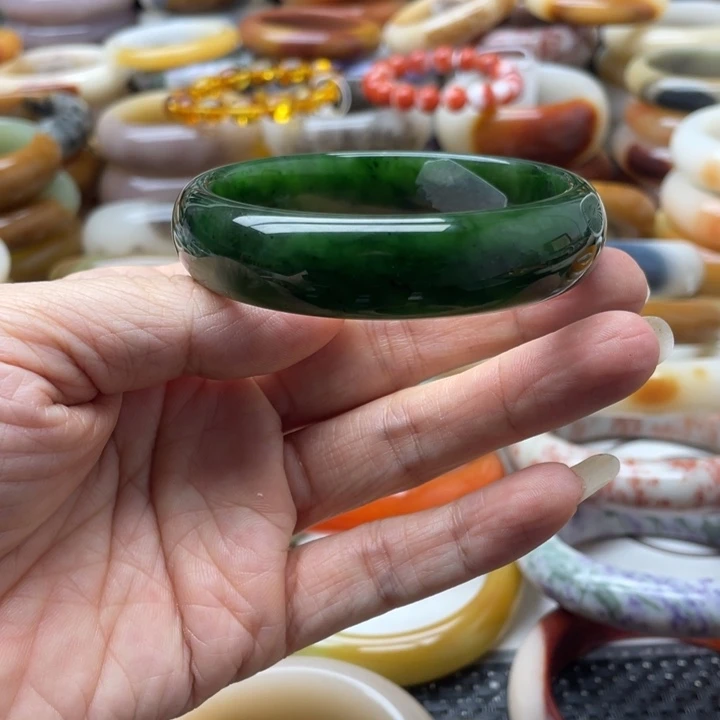 黑曜岩未镶嵌手镯一**安