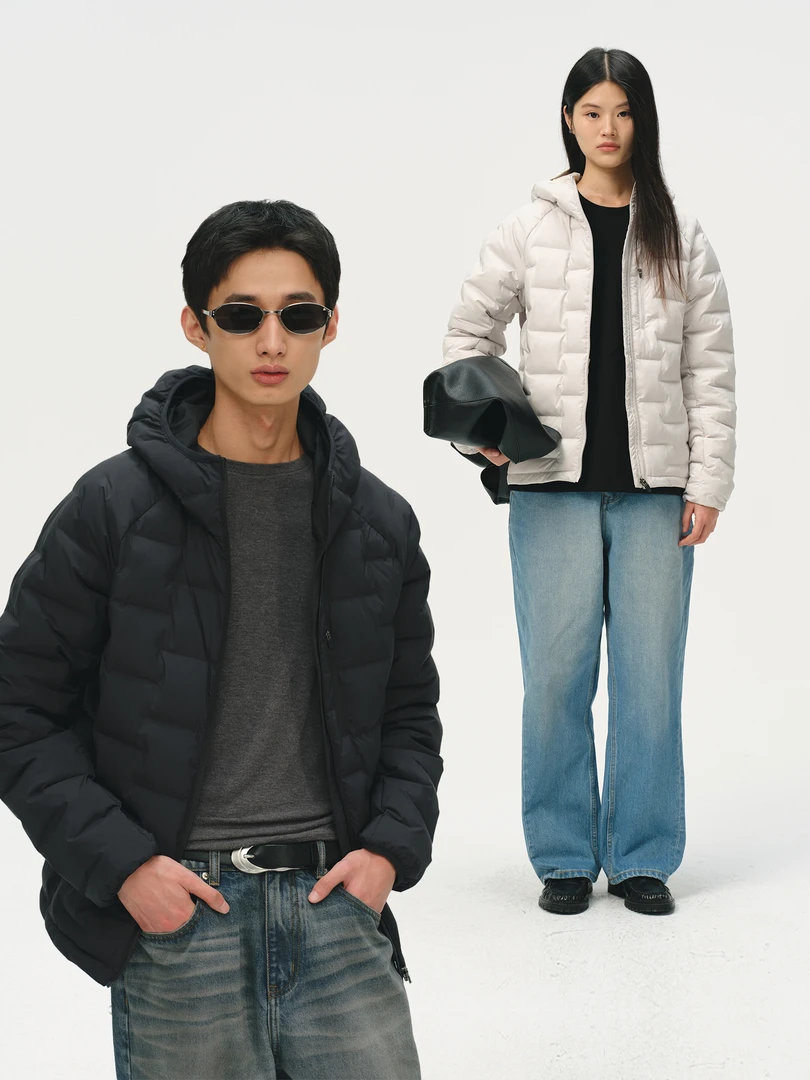 NO LOGO / 东丽 KZC-Puff-ThermoPl*me P棉保暖连帽排骨拉链棉服