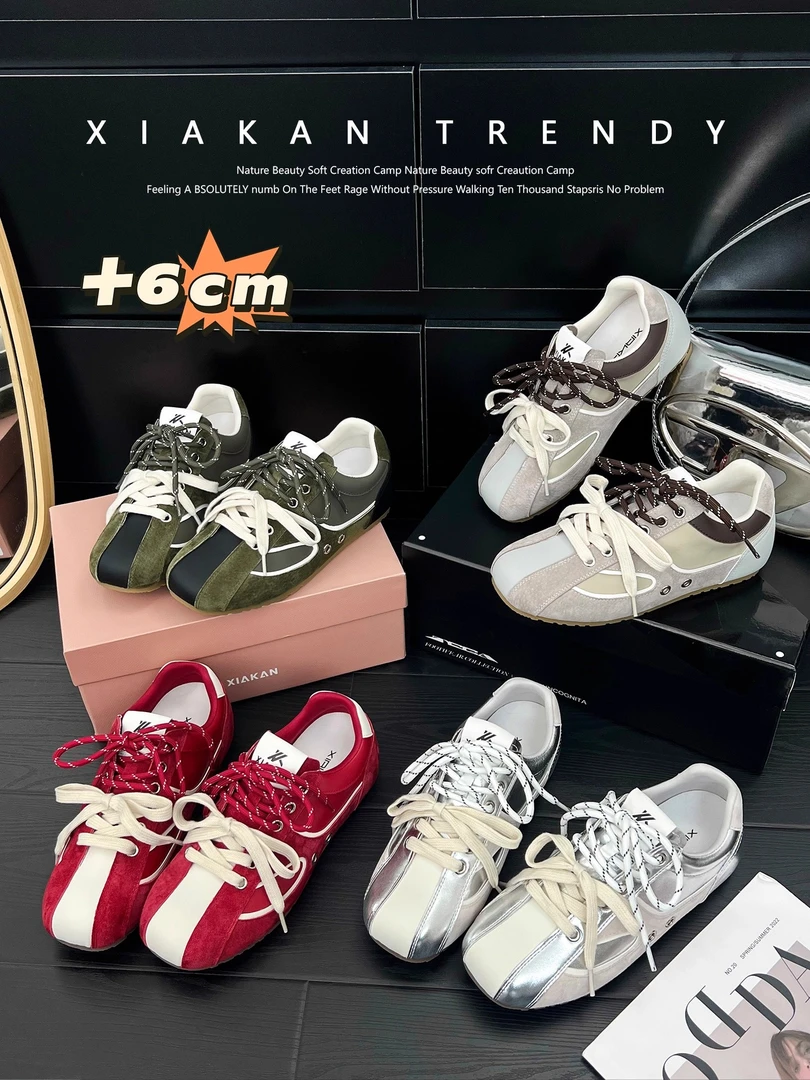 WMX内增高复古德训鞋女2025年新款百搭运动休闲鞋阿甘鞋潮学生