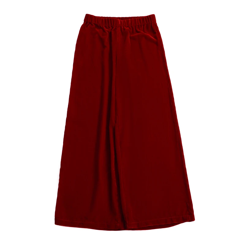 「丝绒裤」乐锦坊时尚中国风百搭原创设计日常高端松紧腰丝绒裤