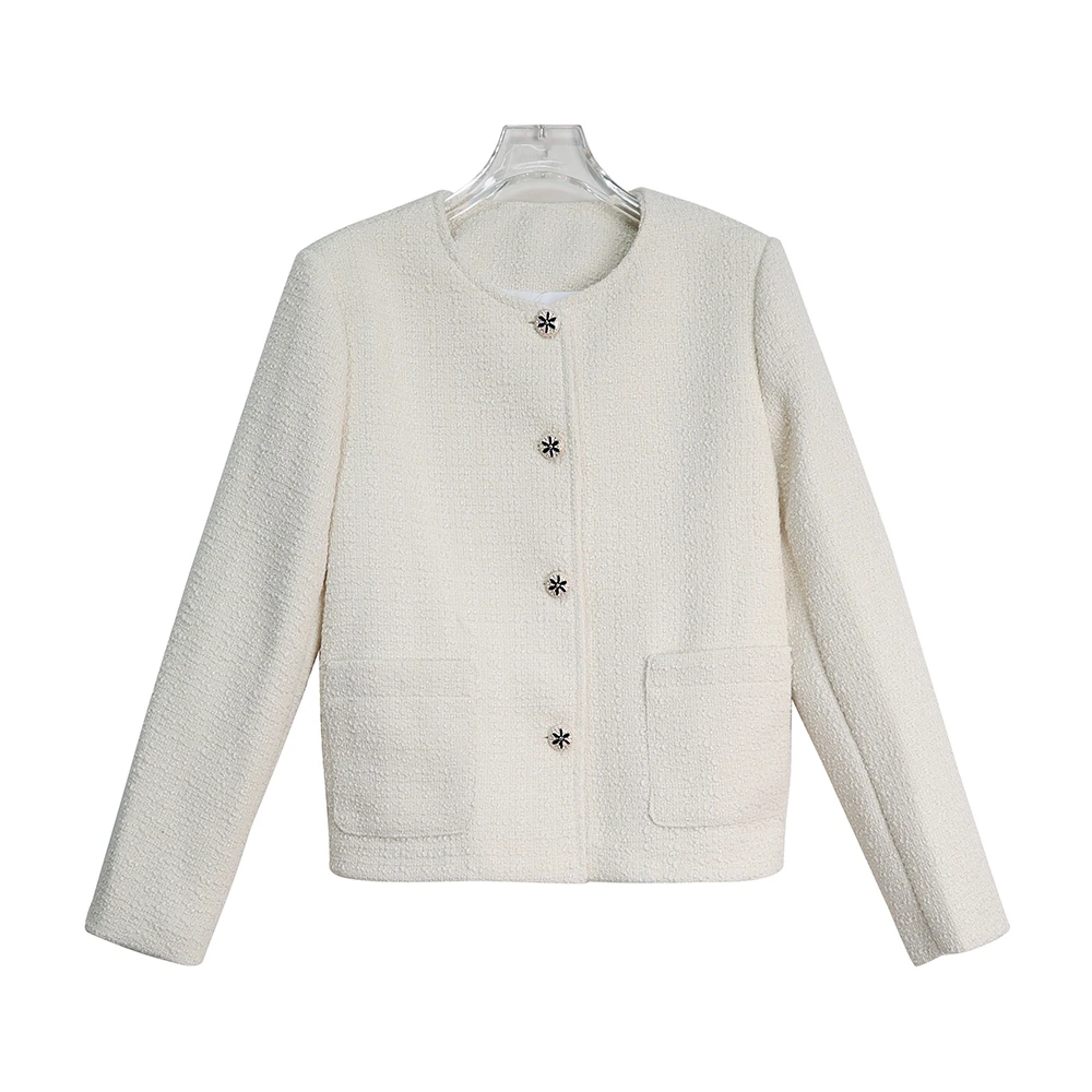 短款气质小香风外套英伦复古小众百搭白色上衣 F103