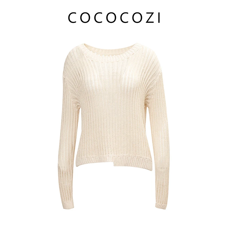 【粉丝专享】COCOCOZI春秋上新纯色长袖针织毛衣针织衫242CO535M