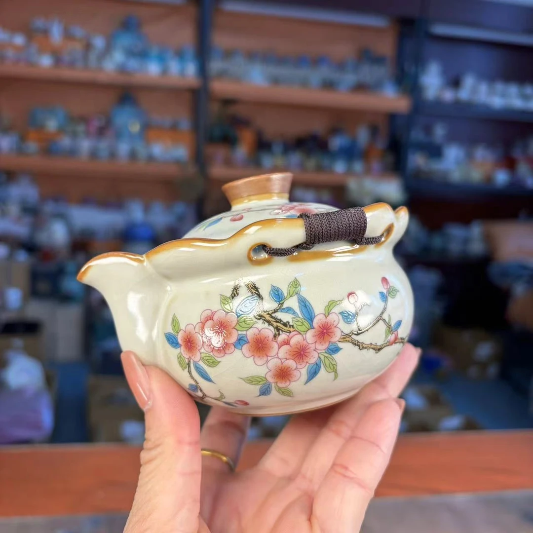 友名 黄汝（桃李春风）日式手抓壶-2837