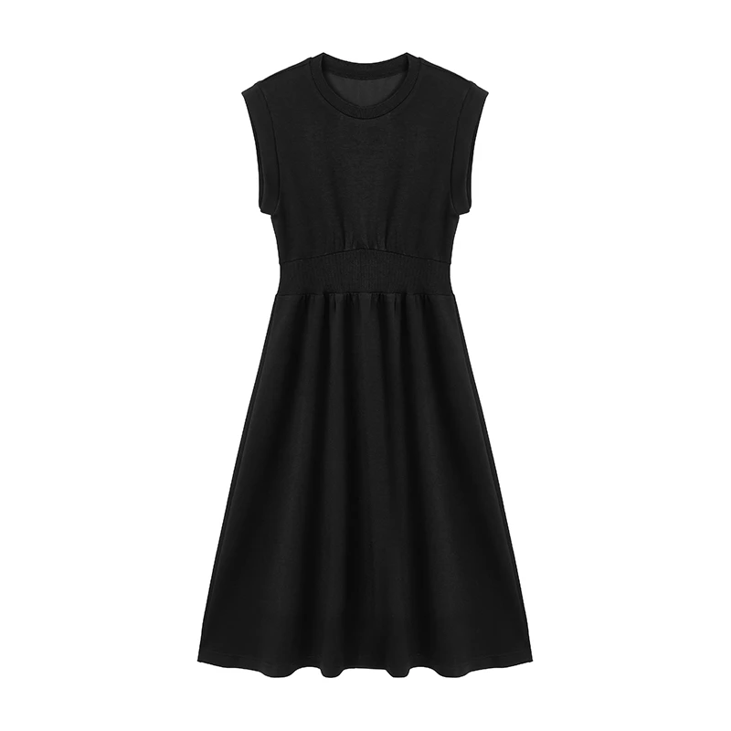 【籽言专属】法式圆领空气层显瘦连衣裙W6612